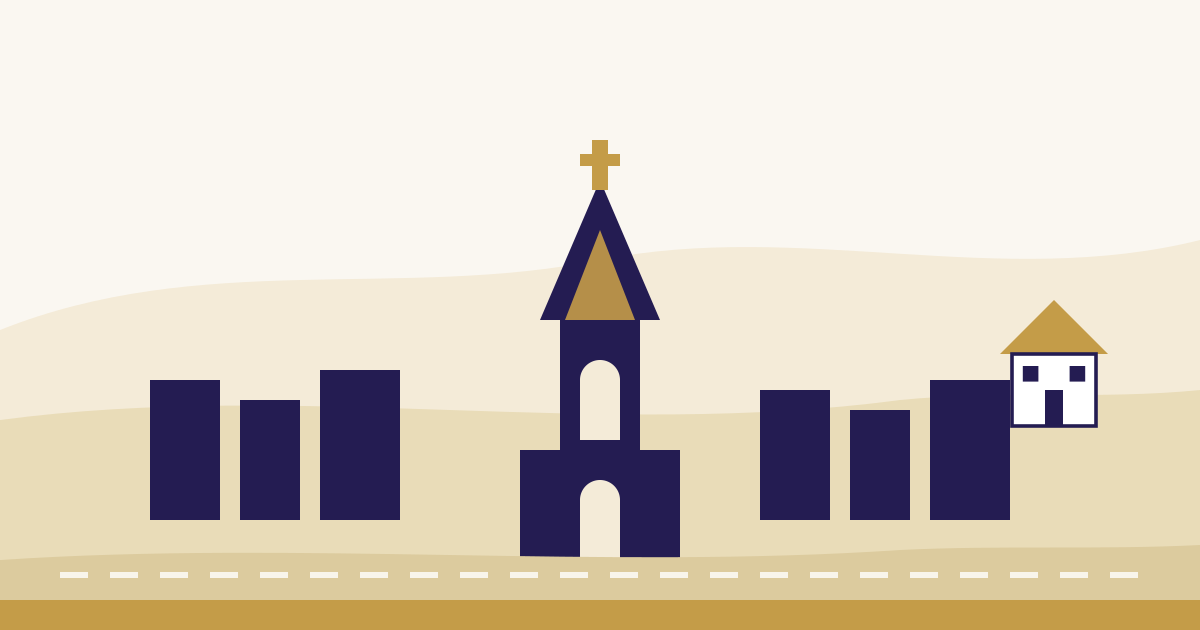 Illustration: Silhouette der Freiburger Altstadt mit Münsterturm, daneben ein Wohnhaus